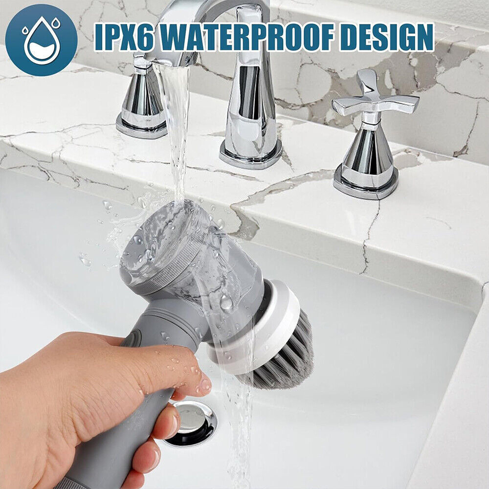 10Pcs Rechargeable Electric Cordless Spin Cleaning Scrubber